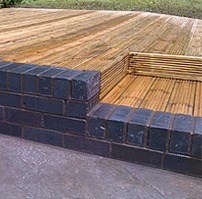 Custom timber decking installation in a Sheffield garden