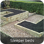 Railway sleeper raised beds