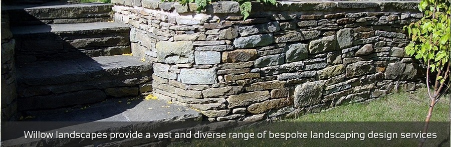 Natural stone walling built by Willow Landscapes, Sheffield