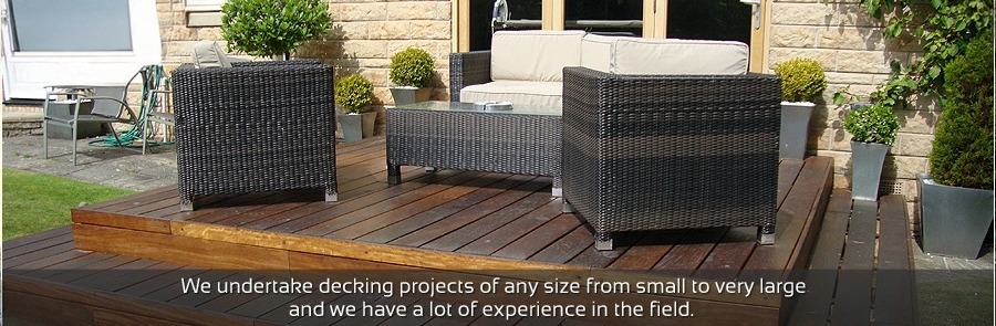 Garden timber decking installation in South Yorkshire