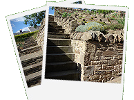 Stone walling, patio and garden steps project